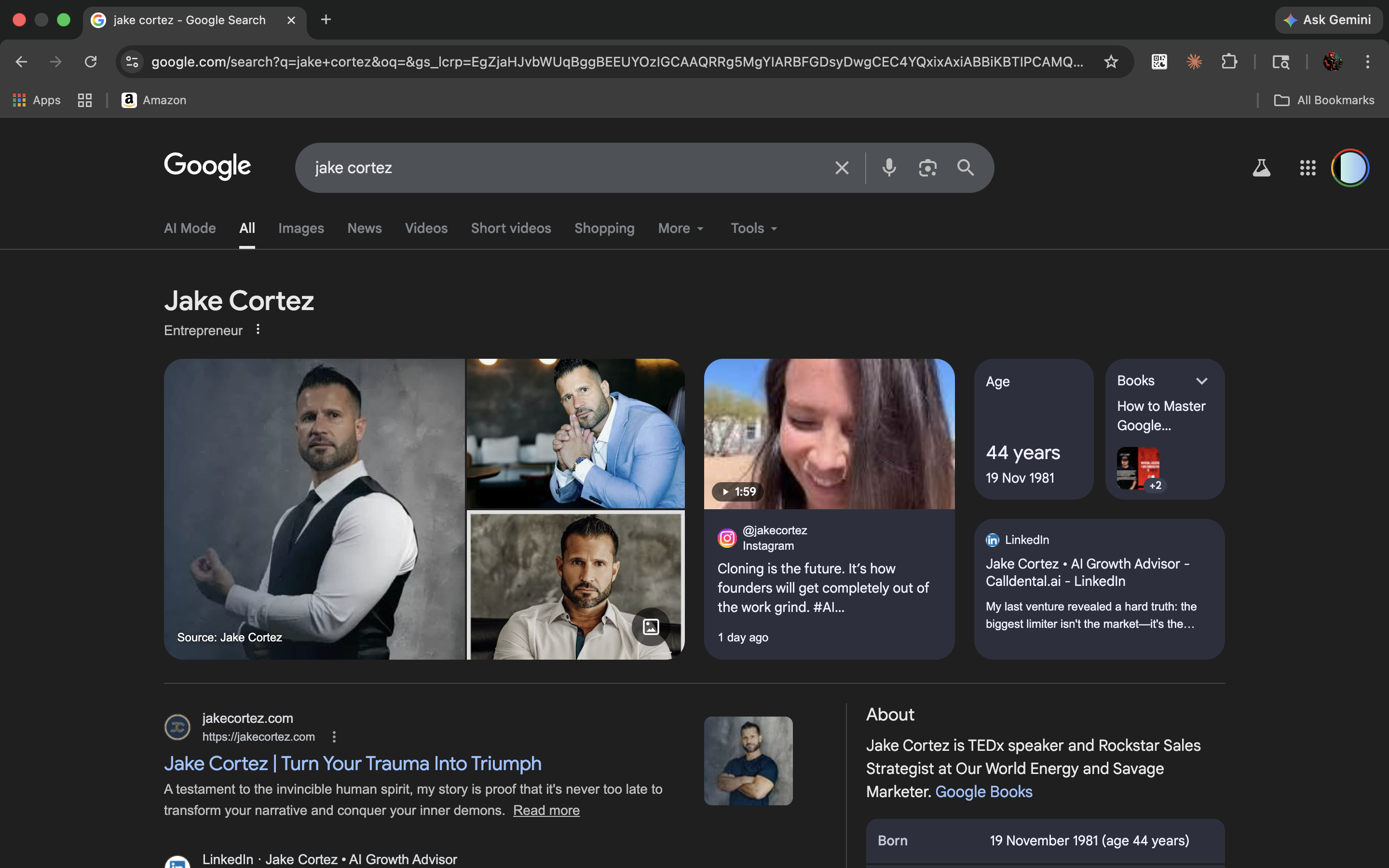 Google Knowledge Panel example — built by IAMPLIFY