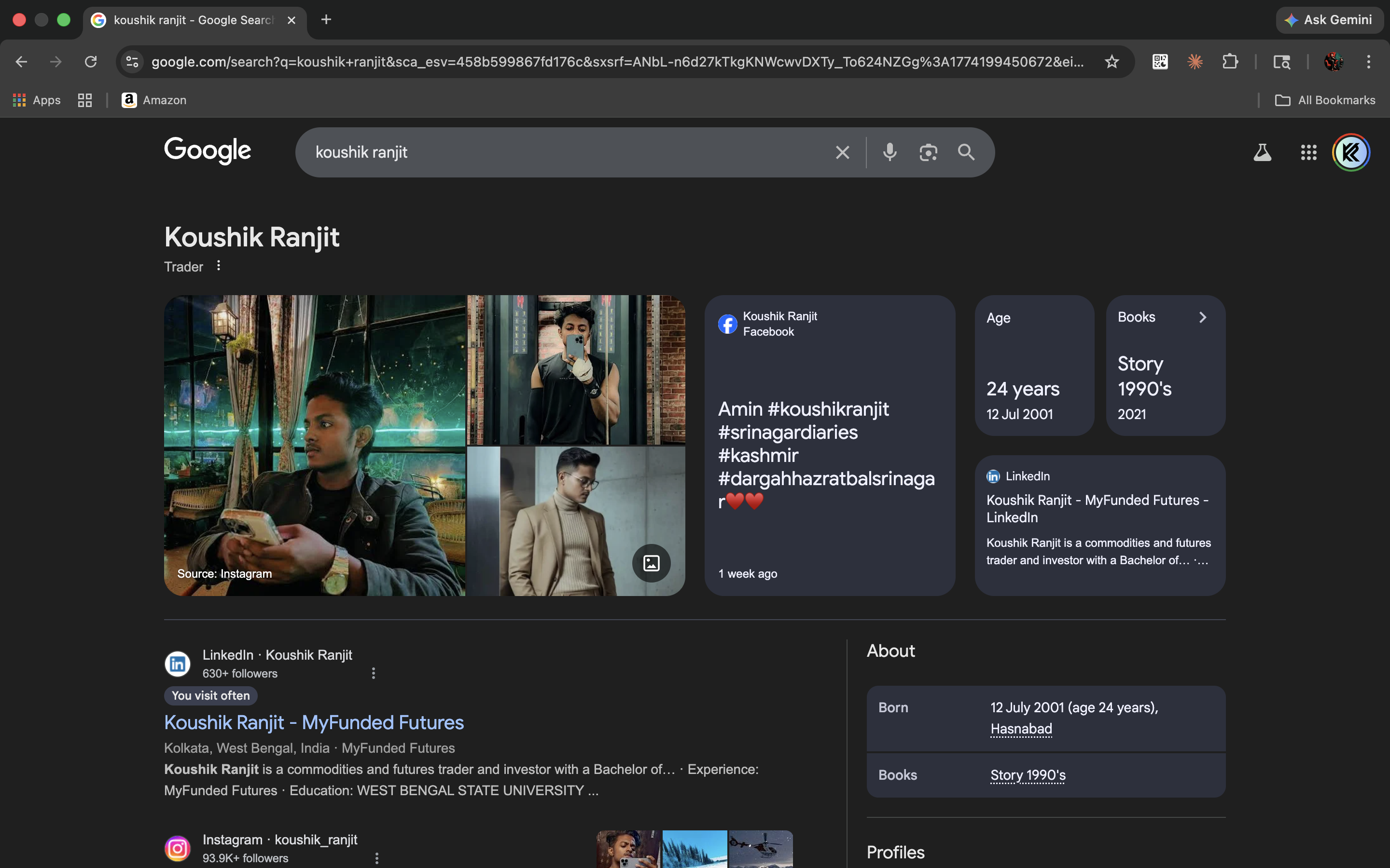 Koushik Ranjit Google Knowledge Panel